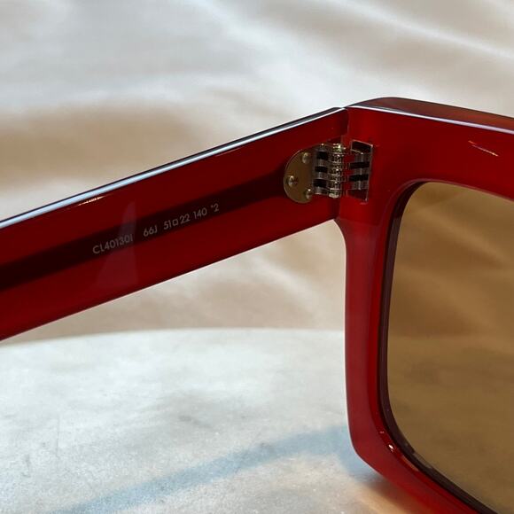 CELINE CL401301 Cherry Red Square Sunglasses TS - Picture 3 of 6